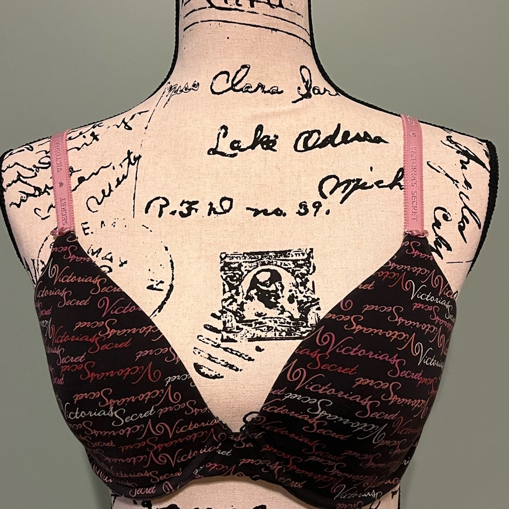 Victoria's Secret Black and Pink Everyday Lined T-Shirt Bra